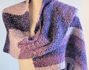 Purple Orchid Triangle Scarf-Easy Crochet Pattern-Crochet Scarf