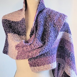 Purple Orchid Triangle Scarf-Easy Crochet Pattern-Crochet Scarf
