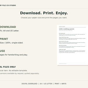 Kids Wedding Activity Pack Printable, Coloring, Maze, Word Search and Bingo, A4 and US Letter PDF