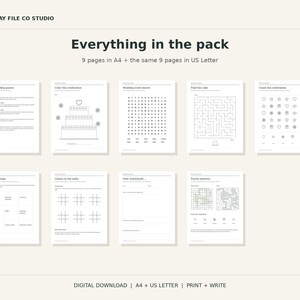 Kids Wedding Activity Pack Printable, Coloring, Maze, Word Search and Bingo, A4 and US Letter PDF