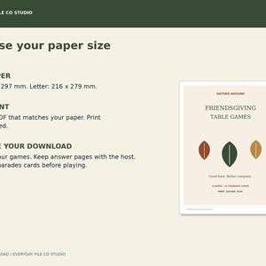 Friendsgiving Games Printable Bundle, 6 Thanksgiving Table Games with 36 Charades Cards and Answers, A4 & Letter PDF