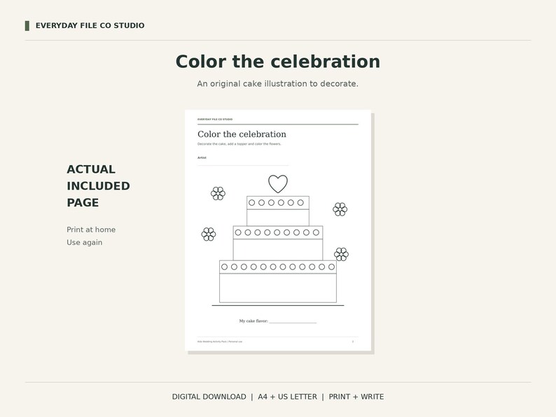 Kids Wedding Activity Pack Printable, Coloring, Maze, Word Search and Bingo, A4 and US Letter PDF