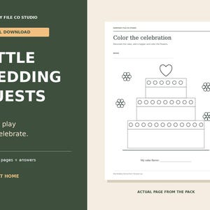 Kids Wedding Activity Pack Printable, Coloring, Bingo, Word Search and Maze