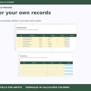 Small Business Income and Expense Tracker Excel Spreadsheet, Monthly Cash Dashboard