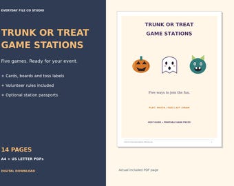 Giochi per "Dolcetto o scherzetto?", 5 postazioni di attività per Halloween con istruzioni (PDF stampabile)