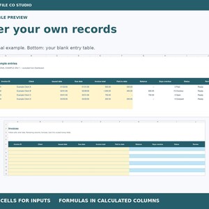 Freelancer Invoice Payment Tracker Excel Spreadsheet, Unpaid Balance and Overdue Dashboard