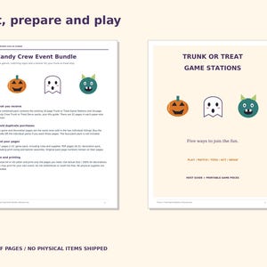Trunk or Treat Printable Bundle, 5 Games, Candy Crew Signs and Banner (PDF)