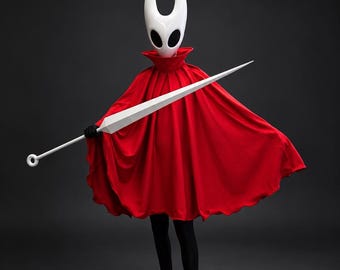 Hollow Knight Hornet Cosplay Mask & Red Cloak – Resin Costume Set