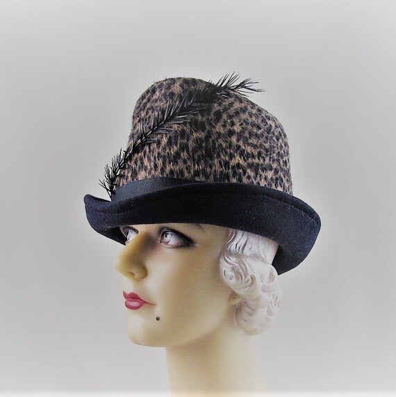 Womens Hats 18 Black Beige Fur Felt Long Hair Fedora Etsy