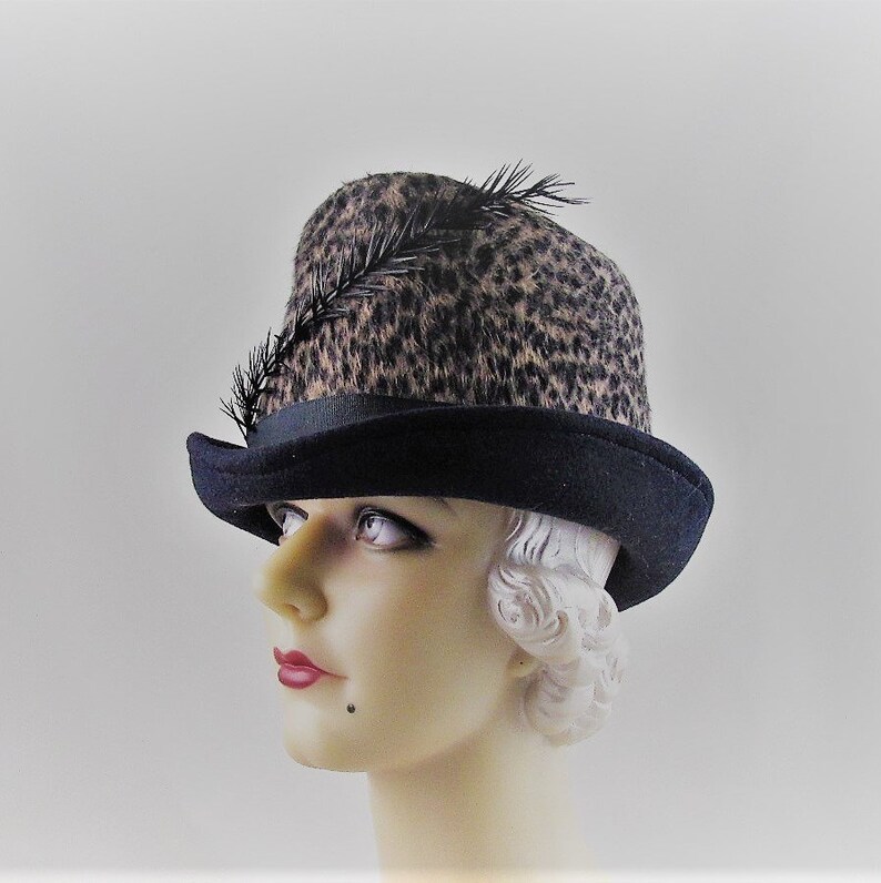 Womens Hats 18 Black Beige Fur Felt Long Hair Fedora Etsy