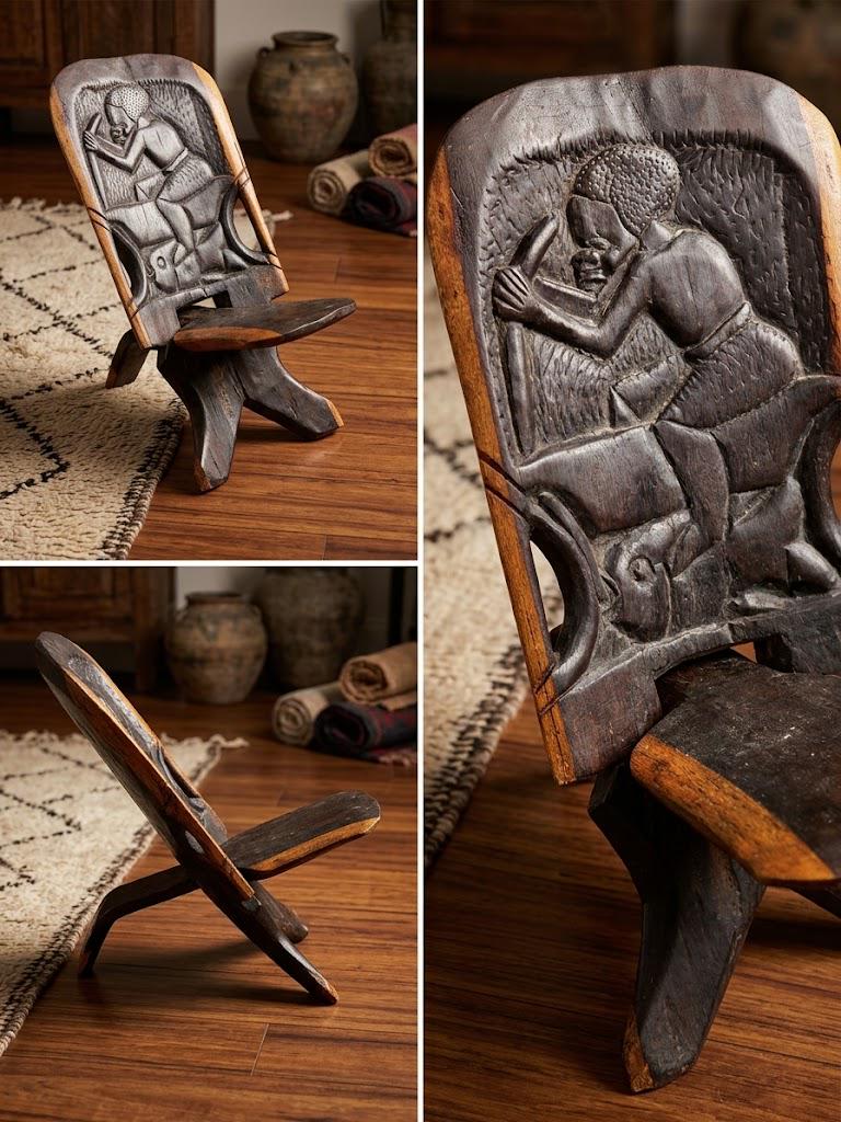アフリカの木製椅子 Carved African Chair - Etsy