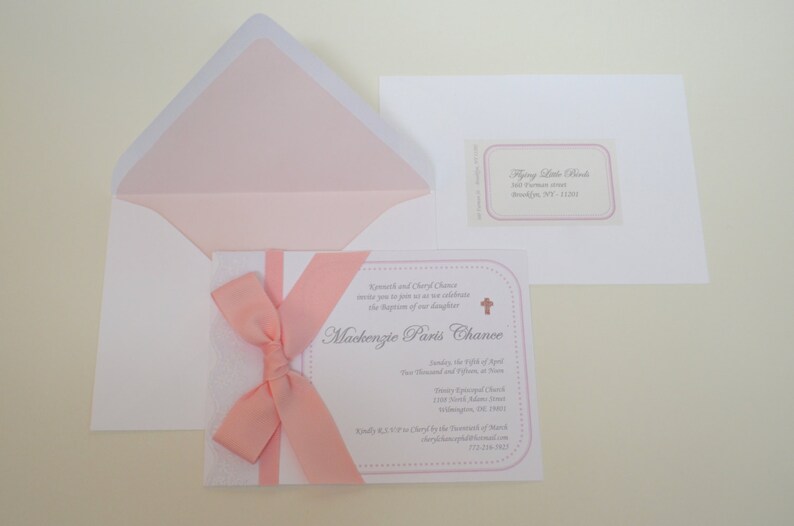 Handmade Baptism Lace Invitation Christening Invites set of Etsy