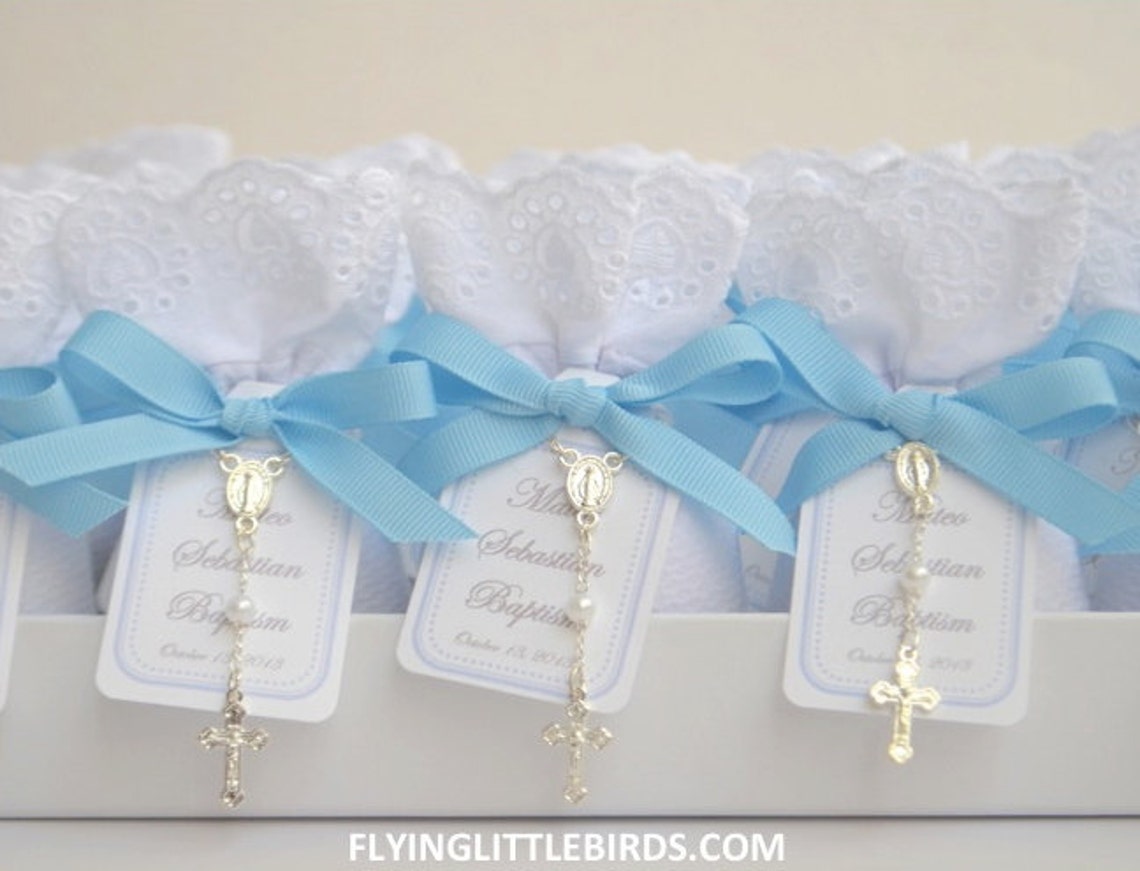 Baptism Favors Christening Lavender Sachets Baby Boy Favor With Rosary