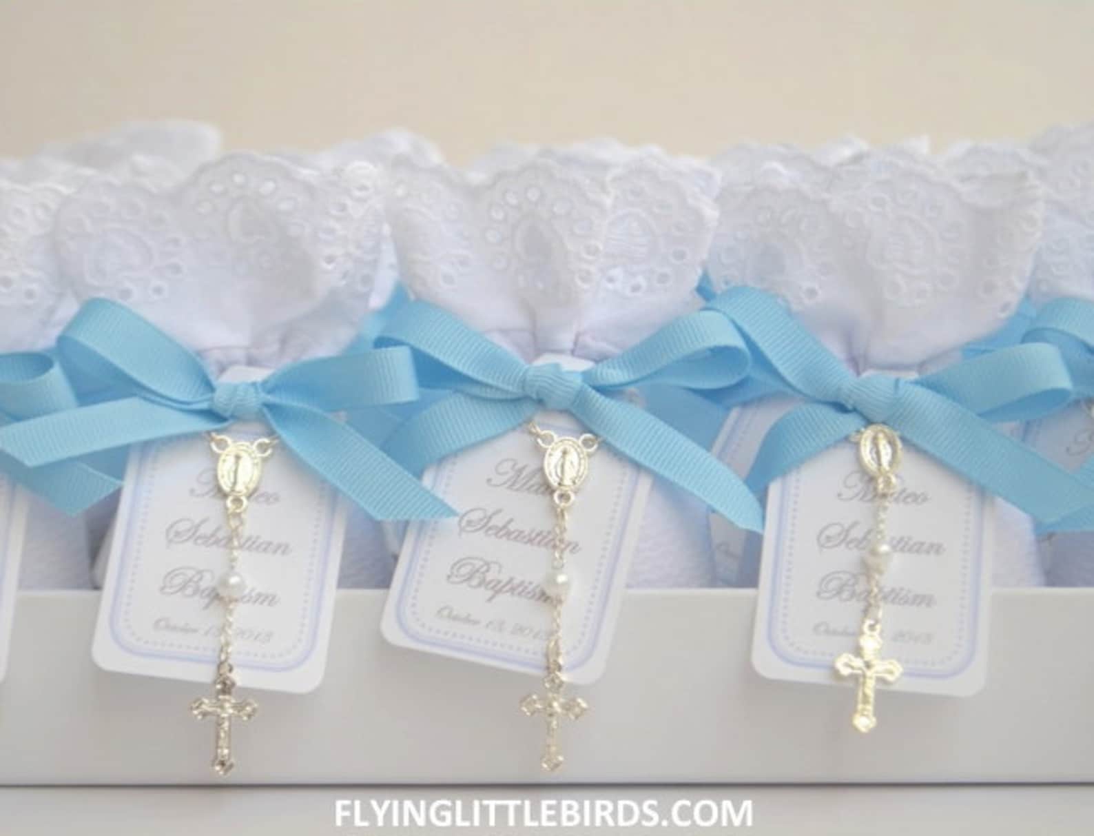 Baptism Favors Christening Lavender Sachets Baby Boy Favor With Rosary