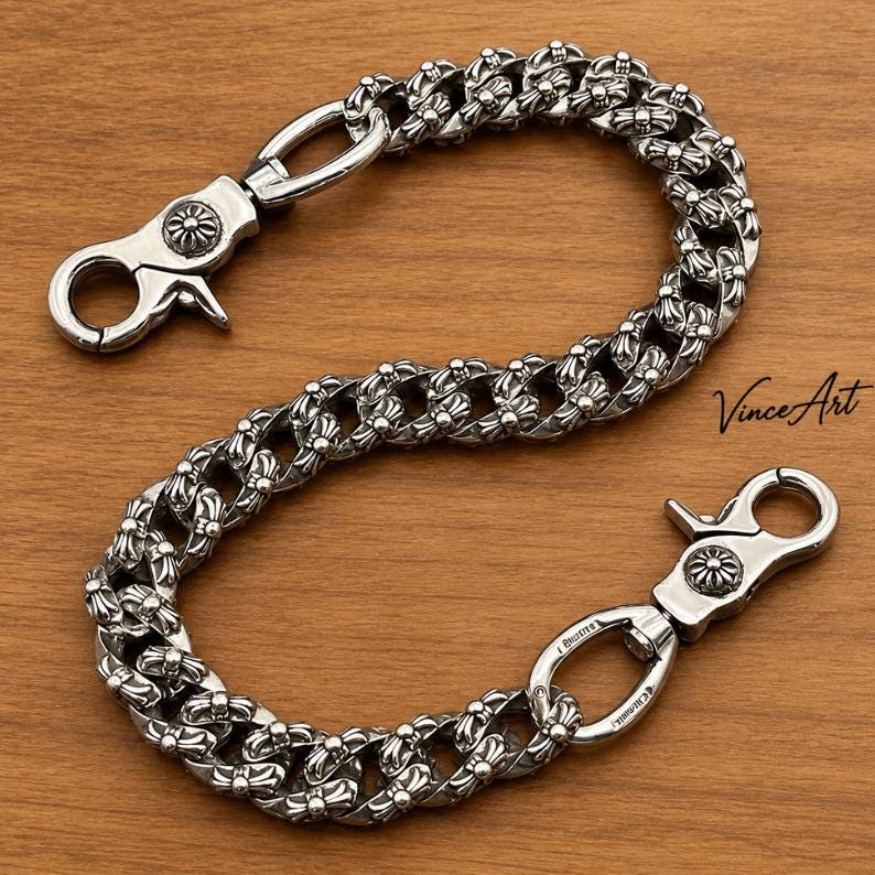 Sterling Silver Wallet Chain - Etsy