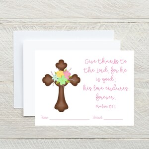 Floral Cross Offering Envelope | Tithing Envelope | Kids Offering Envelope | Church Offering