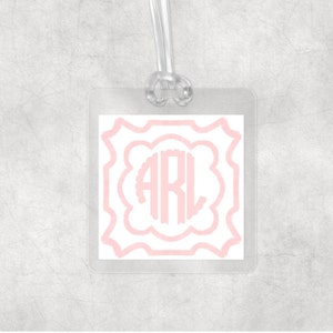 Pink Scallop Bag Tag, Personalized Bag Tag, Bag Tag, Girls Bag Tag