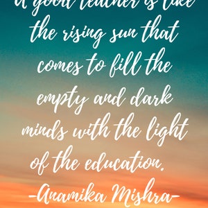 Teacher Appreciation Print | Teacher Inspirational Print | Rising Sun Print |  Teacher Digital Print |
