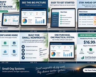 Nonprofit Project Management Template | Excel Project Tracker | Tasks, Milestones, Risks & Dashboard (Digital Download)