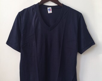 vintage russell athletic V-neck mens size medium deadstock NWOT 90s made in USA