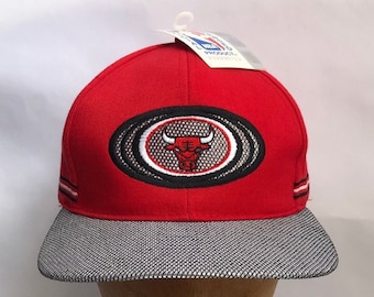 toros vintage de Chicago dibujaron pearson sombrero gorra adulto OSFM deadstock NWT 90s
