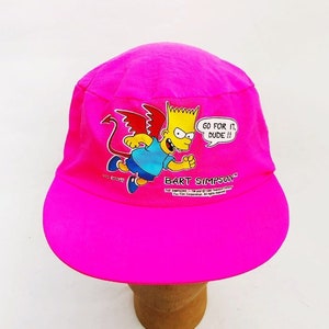 ヴィンテージ バート・シンプソン エラスティックバックハット ペインターズキャップ 大人用 OSFA デッドストック NWOT 1990