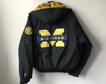 Vintage 90s Michigan Wolverines Starter Double Puffy Coat Jacket Size Adult  XL