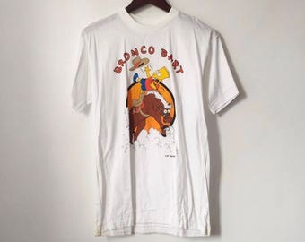 vintage bronco bart simpson t-shirt mens size large deadstock NWOT 90s made in USA single stitch