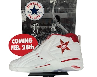 Zapatillas Converse Dr. J. Julius Serving vintage, cartel publicitario para tienda, 2000.