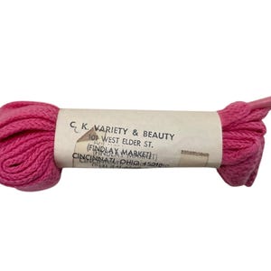 vintage fat laces shoe laces pink deadstock NIP 80s made in USA