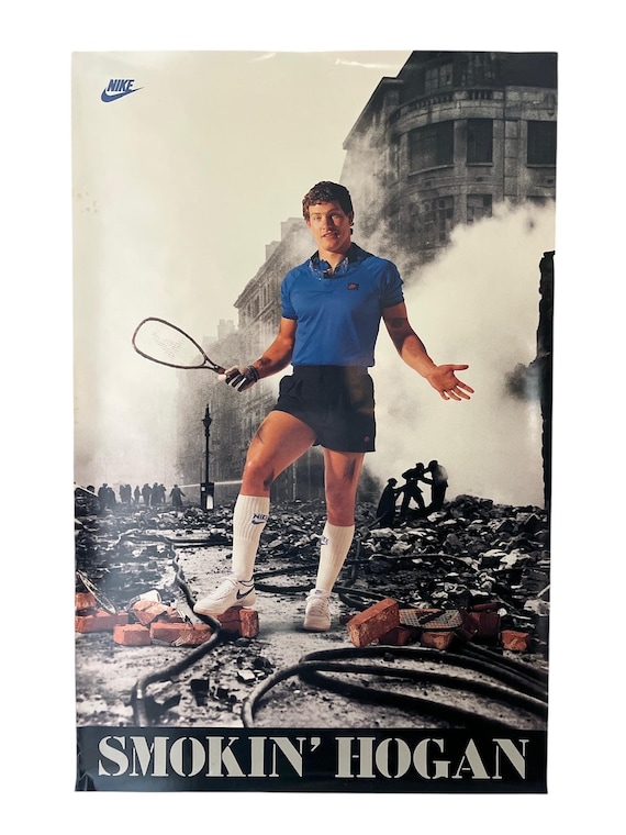 ナイキ　オールスター　パノラマポスター Vintage Nike Marty Smokin Hogan Racquetball Poster 80s - Etsy