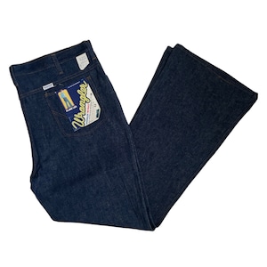 vintage wrangler dark wash flare jeans size 40x32 deadstock NWT 70s made in USA