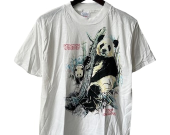 vintage busch gardens panda conservation graphic t-shirt mens size large deadstock NWOT 90s made in USA