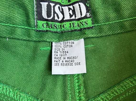 vintage get used green jeans mens size 31 deadsto… - image 6