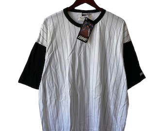 vintage bike pinstripe henley baseball shirt mens size XXL deadstock NWT 90s