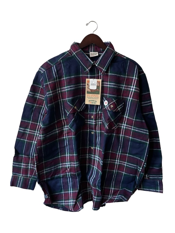 Vintage Five Brother Brawny Heavyweight Plaid Flannel Shirt Mens 