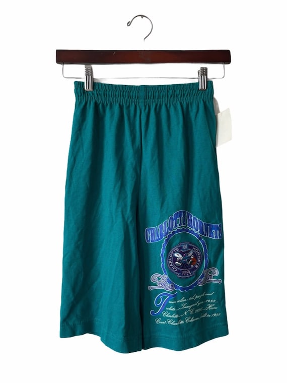 vintage charlotte hornets nutmeg shorts mens size… - image 1
