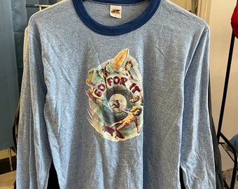 Vintage Russel Athletic Gold Tag Langarm Hemd Größe M Deadstock NWOT 70s