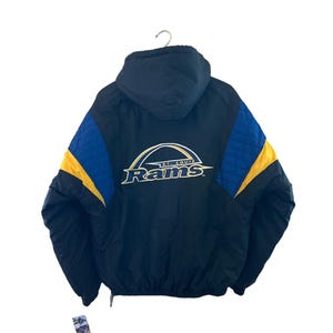 vintage st louis rams starter parka jaqueta casaco masculino tamanho médio deadstock NWT 90s NOS