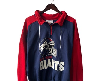 vintage new york giants 1/4 zip sweatshirt mens size large deadstock NWT 80s made in USA