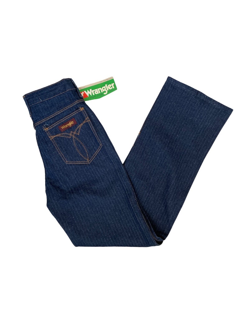 vintage Wrangler Streifen Jeans Hose Größe 30M 30x30.5 gerades Bein Neu mit Etikett 80er Jahre Bild 1