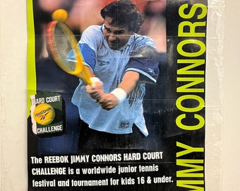 vintage jimmy connors reebok tennis poster 90s