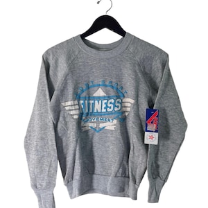 vintage pony fitness crewneck sweatshirt mens size small deadstock NWT 80s made in USA
