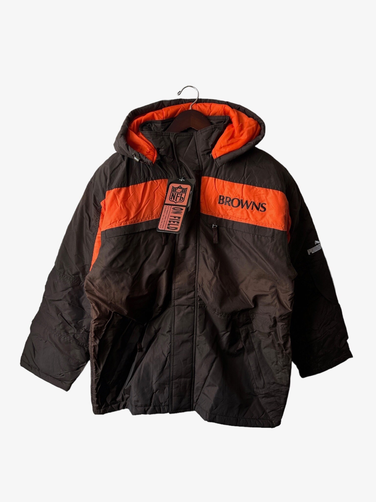 Cleveland Browns NFL PRO LINE ジャケット Lサイズ Vintage Puma Cleveland Browns NFL Pro Line Jacket Coat Mens