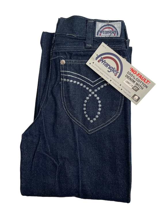 vintage wrangler boot flare silver stud jeans siz… - image 2