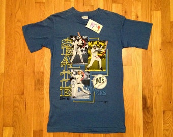 vintage seattle mariners salem sportswear t-shirt ken griffey jr. size small 1990 deadstock NWT made in USA