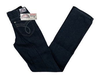 vintage wrangler silver stud straight leg jeans tamaño 28x36 deadstock NWT 70s hecho en EE.UU.