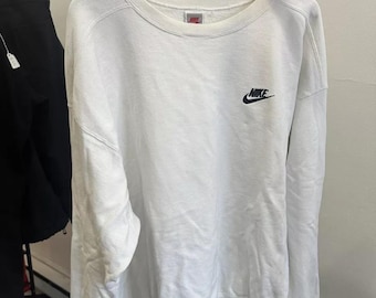 Sudadera Nike con cuello redondo y etiqueta gris vintage para hombre, talla XXL, años 90, fabricada en EE. UU.