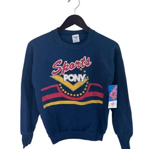 vintage PONY crewneck sweatshirt mens size small deadstock NWT 80s made in USA