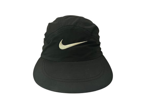 Vintage Nike 6 Panel Black Hat Cap Adult OSFA 90s GUC Swoosh